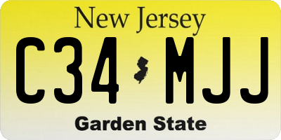 NJ license plate C34MJJ