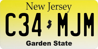 NJ license plate C34MJM