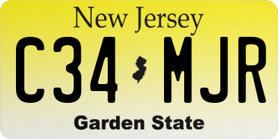 NJ license plate C34MJR