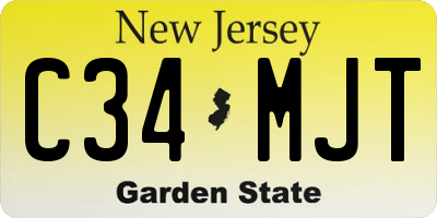 NJ license plate C34MJT