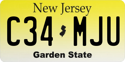 NJ license plate C34MJU