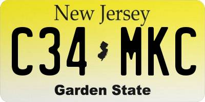 NJ license plate C34MKC