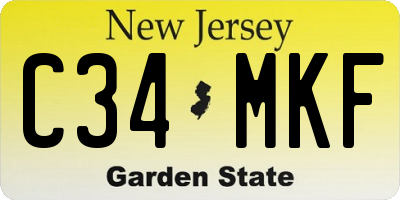 NJ license plate C34MKF