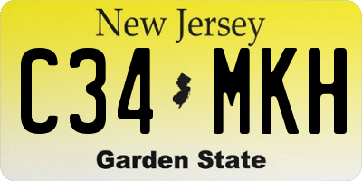 NJ license plate C34MKH