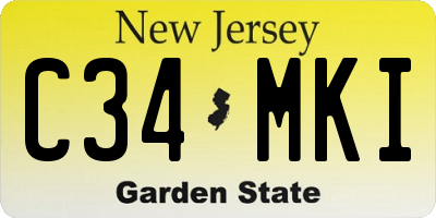 NJ license plate C34MKI