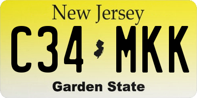 NJ license plate C34MKK