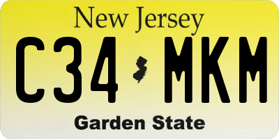NJ license plate C34MKM