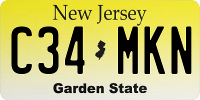 NJ license plate C34MKN