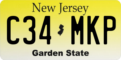 NJ license plate C34MKP