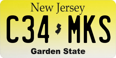 NJ license plate C34MKS