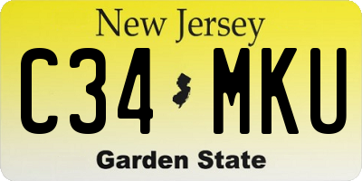 NJ license plate C34MKU