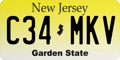NJ license plate C34MKV