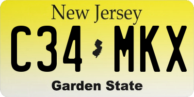 NJ license plate C34MKX