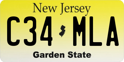 NJ license plate C34MLA