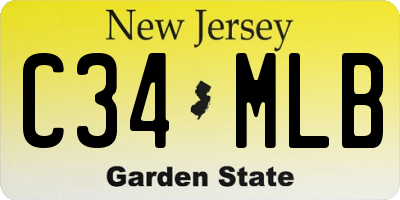 NJ license plate C34MLB