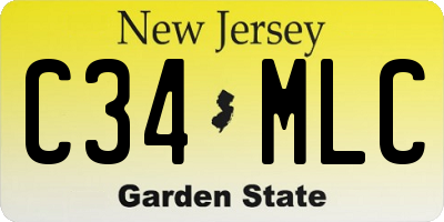 NJ license plate C34MLC