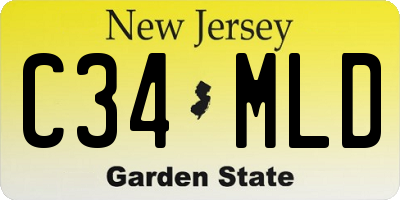 NJ license plate C34MLD