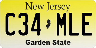 NJ license plate C34MLE