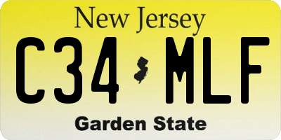 NJ license plate C34MLF