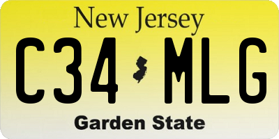 NJ license plate C34MLG