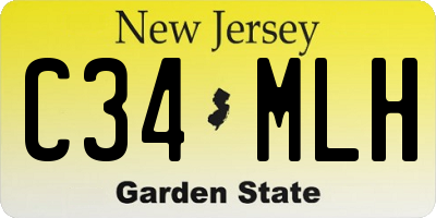NJ license plate C34MLH