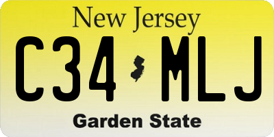 NJ license plate C34MLJ
