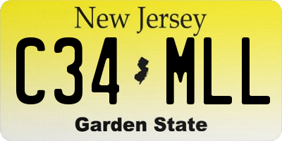 NJ license plate C34MLL