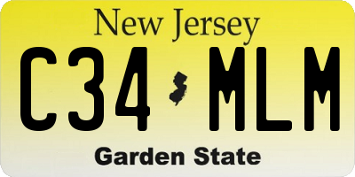 NJ license plate C34MLM