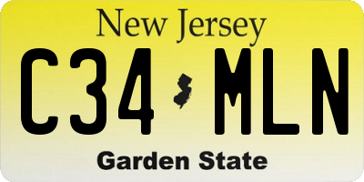 NJ license plate C34MLN