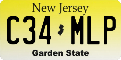 NJ license plate C34MLP
