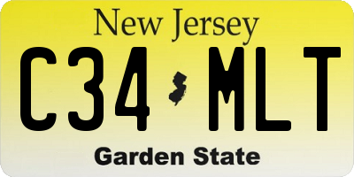 NJ license plate C34MLT