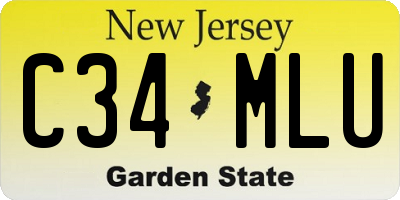 NJ license plate C34MLU