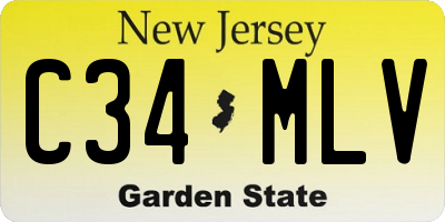 NJ license plate C34MLV
