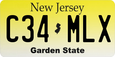 NJ license plate C34MLX