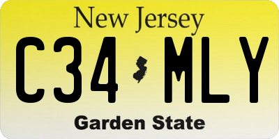 NJ license plate C34MLY