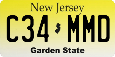 NJ license plate C34MMD