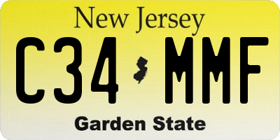 NJ license plate C34MMF