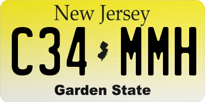 NJ license plate C34MMH