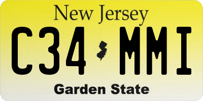 NJ license plate C34MMI