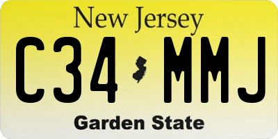 NJ license plate C34MMJ