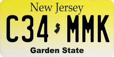 NJ license plate C34MMK