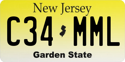 NJ license plate C34MML