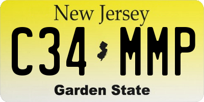 NJ license plate C34MMP