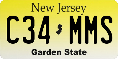 NJ license plate C34MMS