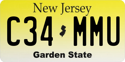 NJ license plate C34MMU