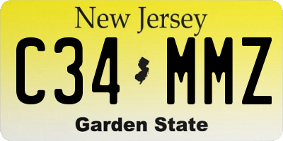 NJ license plate C34MMZ