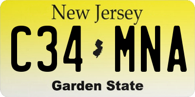 NJ license plate C34MNA