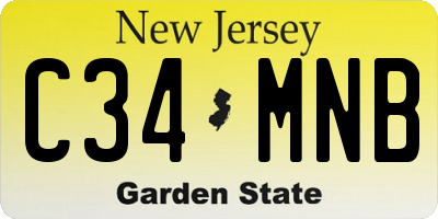 NJ license plate C34MNB