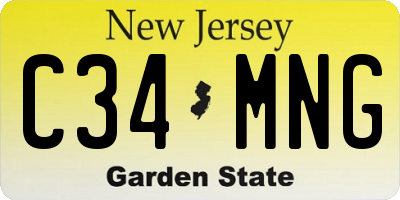 NJ license plate C34MNG