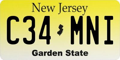 NJ license plate C34MNI